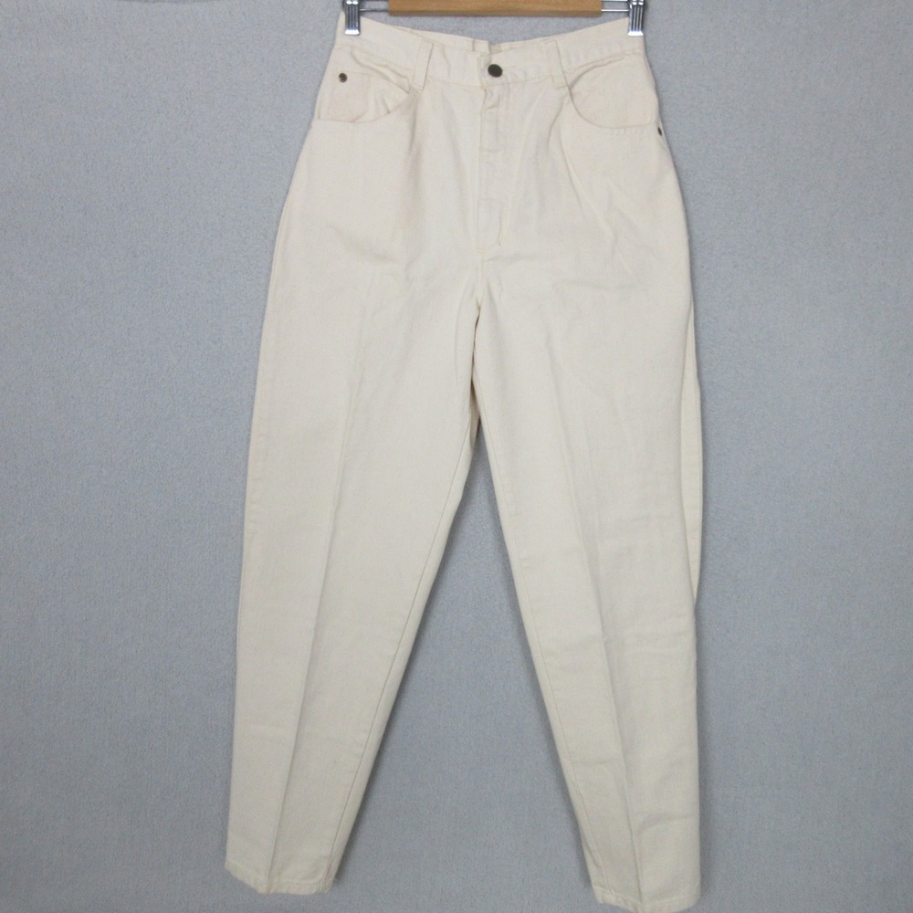 Hunt Club Vintage‎ High Waist Tapered Leg Jeans Size 8 Womens Natural Off White